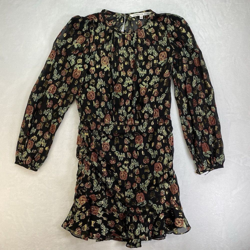Veronica Beard Robin Sheer Dress Size 6  MSRP‎ $650 - flaw on sleeve button hole